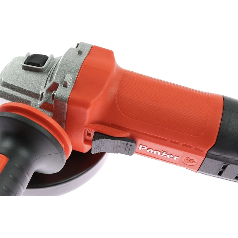 Polizor unghiular Panzer, 850 W, 11000 rpm, pentru taiere si slefuire metal, lemn, diametru disc 125 mm, 220 V, aparatoare, cheie splinturi, maner auxiliar, M14, design ergonomic