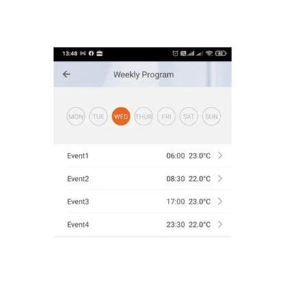 Termostat de ambient pentru centrala, wireless, PNI, inteligent, Wi-Fi, 100 m, programabil, afisaj digital, protectie inghet, IP30, alb, control 5 - 35 grade, acuratete 0.1 grade, 230V, 4 programe