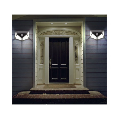 Lampa solara cu LED Hoff, 4 W, 280 lm, lumina rece, cu senzor de miscare, 3 moduri de iluminare, negru, IP65, exterior, modern, 6500K, 20.000 ore autonomie