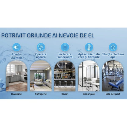 Dozator de apa Zass, putere incalzire 550 W, putere racire 50 W, indicatoare LED pentru apa calda si rece, termostat automat, negru, bidon superior 11 / 19 l, silentios, simplu, tava colectare apa