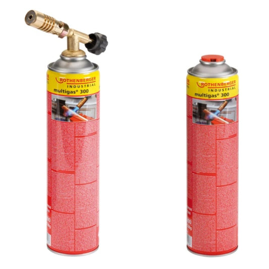 Kit brazare Rothenberger, arzator cu 2 cartuse gaz Multigas 300, 650 grade Celsius