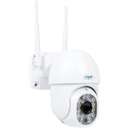 Camera de supraveghere smart, IP66, inteligenta PNI, 4MP, Wi-Fi, wireless, rotativa, slot micro SD, alarma detectare miscare, zoom, interior, exterior, Ethernet, temperaturi -26 pana la +80
