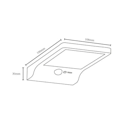 Lampa solara cu LED Hoff, 300 lm, lumina rece, cu senzor de miscare, negru, IP44, exterior, modern, 6500K, 20.000 ore autonomie