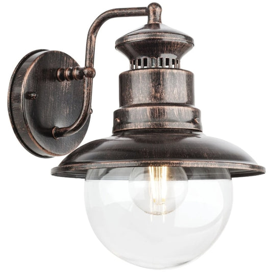 Aplica exterior, 1 x E27, negru cu patina cupru, clasic, max 42W, IP 44, dimensiuni 21.5 x 28.6 x 24.2 cm, 230V