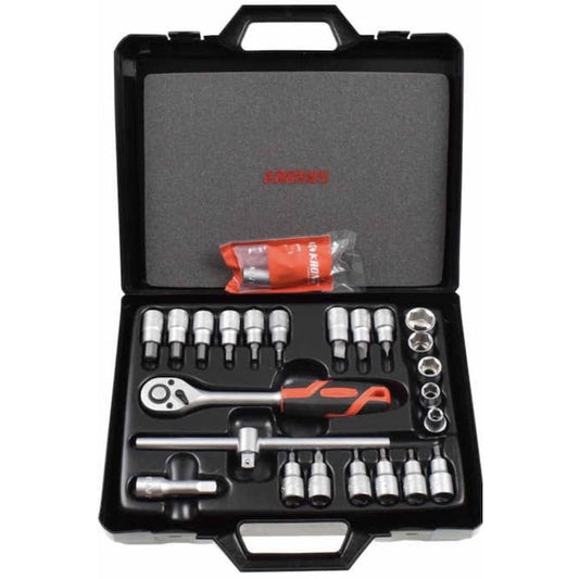 Trusa capete chei tubulare si accesorii, 1.27cm, 25 piese