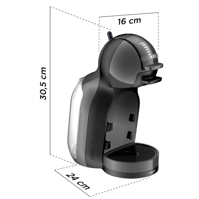 Espressor cafea Krups, cu capsule, 15 bar, 1500 W, cappuccino, espresso, latte macchiato, ciocolata calda, ceai, capacitate 0.8 l, functie Eco, negru, selectare marime, bauturi calde sau reci