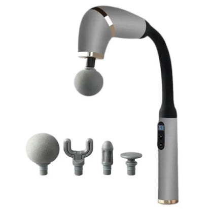 Pistolul electric de masaj muscular cu percutie este, modern, relaxare musculare, recuperarii efort fizic, 4 in 1 capete interschimbabile, masaj profund spate gat, umeri, brate si picioare, NETERRA