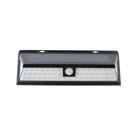 Lampa solara cu LED, 5 W, 360 lm, lumina rece, cu senzor de miscare, 3 moduri de iluminare, negru, IP65, exterior, modern, 30.000 ore media de viata, panou solar