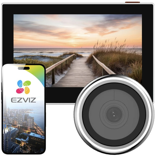 Vizor video cu sonerie smart, inteligent EZVIZ, monitor 11 cm, Wi-Fi, rezolutie FullHD, 1080P, acumulator 2200mAH, de la -10 la +45 de grade