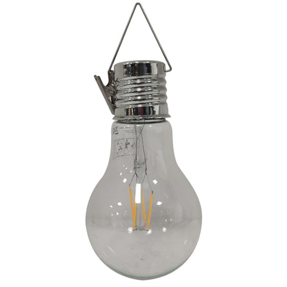 Lampa solara Hoff, cu bec LED, plastic si sticla, inaltime 25.5 cm, exterior, IP44, cu carlig, lumina ambientala