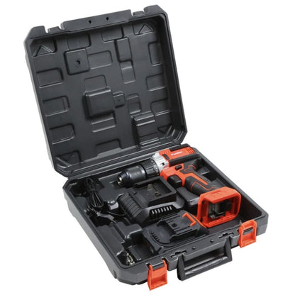 Masina de gaurit si insurubat, cu 1 acumulator, 18 V, 2 Ah, Panzer, 1600 rpm, mandrina rapida, motor fara perii, cu valiza, 13 mm mandarina, 1 incarcator, 1 valiza transport, usor de depozitat, carat