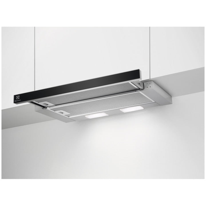 Hota telescopica incorporabila Electrolux, Putere de absorbtie 410 mc/h, 1 motor, 60 cm, Negru