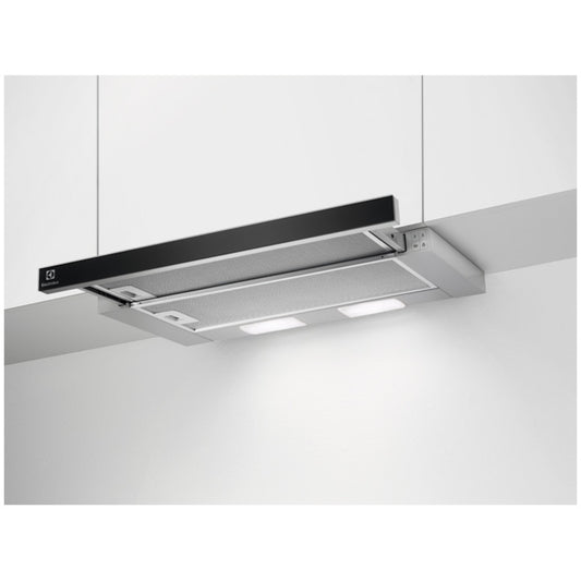 Hota telescopica incorporabila Electrolux, Putere de absorbtie 410 mc/h, 1 motor, 60 cm, Negru