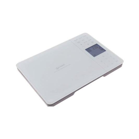 Cantar de bucatarie, Kadda, capacitate 5 kg, digital, ecran LCD, suprafata sticla securizata, functie Tara, memorare valori nutritionale, semnalizare supraincarcare, alb, grame lb, oz