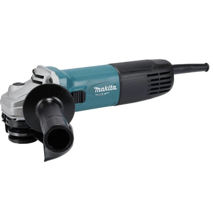 Polizor unghiular Makita, 850 W, 11000 rpm, diametru disc 125 mm, profesional, Sistem de blocare, Aparatoare, M14, 2kg, 230V, include cheie splinturi, flansa de prindere, maner, piulita pentru flansa