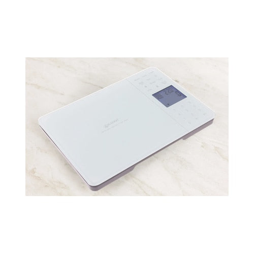 Cantar de bucatarie, Kadda, capacitate 5 kg, digital, ecran LCD, suprafata sticla securizata, functie Tara, memorare valori nutritionale, semnalizare supraincarcare, alb, grame lb, oz