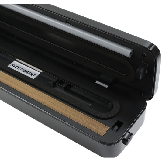 Aparat de vidat alimente Paxton, 80 W, 3 programe normal, soft, sigilare, negru, 0.8 kg, latime de lucru 30 cm, dimensiuni 37.6 x 9 x 5.8 cm, 230V