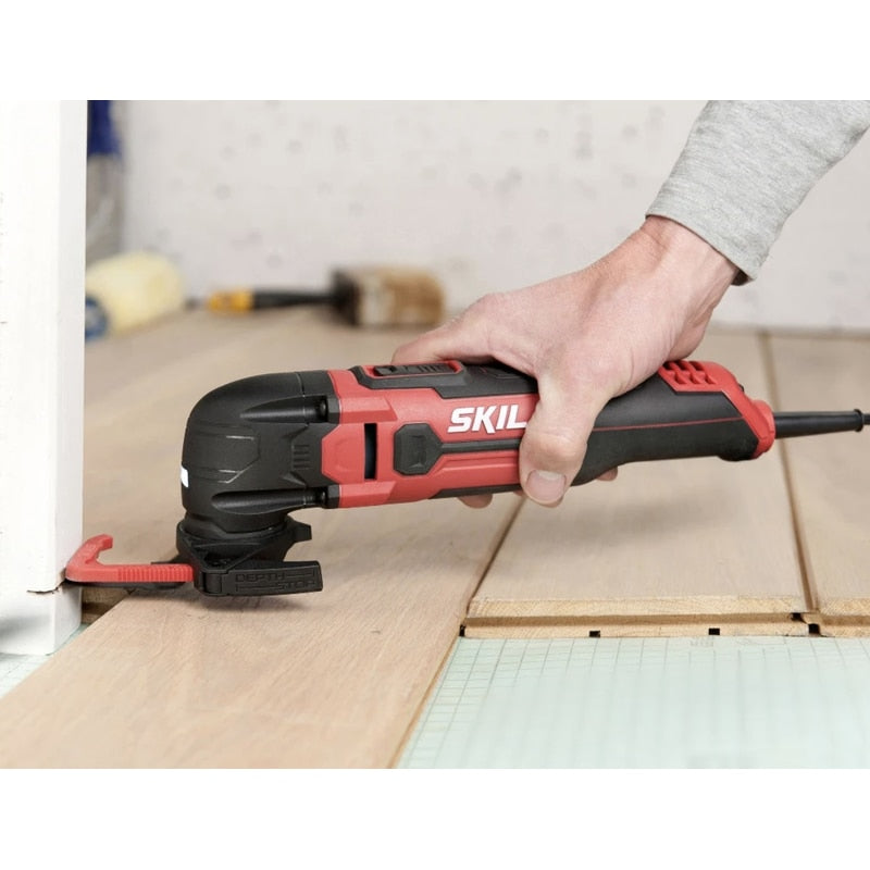 Unealta multifunctionala pentru taiat, decupat, slefuit, cu cablu, Skil, 300 W, 17000 rpm, cu accesorii si geanta transport, 9 foi slefuit, 1 placa baza de slefuire, 1 panza de fierastrau segmentata