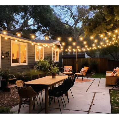 Ghirlanda luminoasa Hoff, interior si exterior, IP 65, 10 becuri E27, lungime 6 metri total