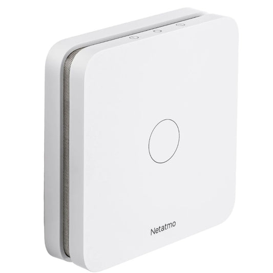 Detector monoxid de carbon Netatmo, alarma 85 db, Wi-Fi, alimentare baterii, alb, rezista de la -10 la +40 grade, 85 dB, Baterii incluse durata 10 ani, 3V, include suport perete, 2 suruburi, 2 ancore