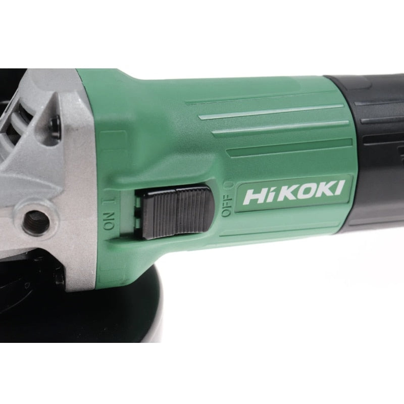 Polizor unghiular Hikoki, 600 W, 11500 rpm, 125 mm, greutate redusa 1.8 kg, finisarea pieselor din otel, bronz sau aluminiu, aparatoare disc, maner lateral, 230 V, Sistem de blocare