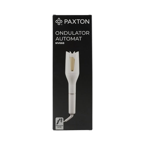 Ondulator de par, Paxton, 29 W, invelis ceramic, 3 trepte de temperatura, temperatura maxima 210 grade, durata reglabila de ondulare, functie ionizare, design dublu anti arsuri, protectie anti incurcare, oprire automata, alb