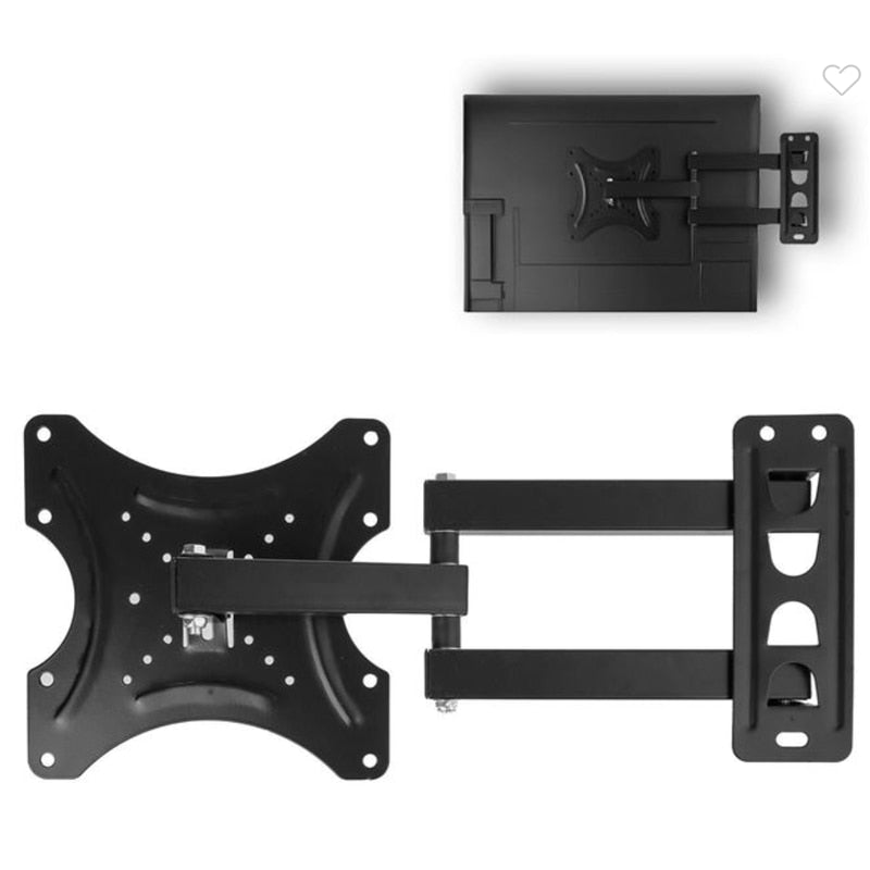 Suport de perete cu brat mobil televizor 14 – 55 inch, maxim VESA 400 x 400, unghi rotitre lateral +-90, TV sau monitor in living, dormitor, birou sau bucatarie, pentru majoritatea modelelor, NETERRA
