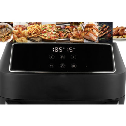 Friteuza cu aer cald NETERRA, 9 in 1, air fryer multifunctional gatit rapid, sanatos, aer fierbinte, 1800 W, 12 l, carne, legumelor, pizza, snackuri si deserturi, 9 functii gatire, 36 x 33 x 35 cm