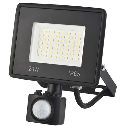 Proiector LED cu senzor de miscare Hoff, 20 W, 2600 lm, lumina rece, IP65, 6500K, 220V, 20.000 ore autonomie, distanta lumina pana la 15 metri