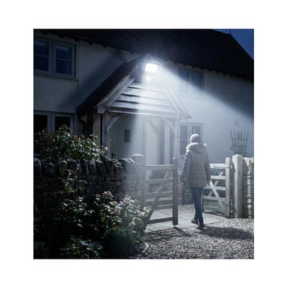 Proiector LED cu senzor de miscare Hoff, 100 W, 11000 lm, lumina rece, IP65, 6500K, 220V, 20.000 ore autonomie