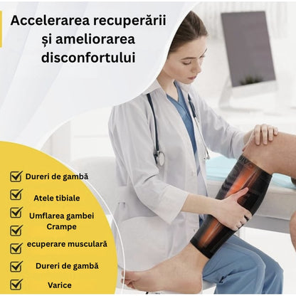 Manson compresiv pentru gamba, sustine musculatura, reduce oboseala, accelereaza recuperarea, din elastic, pentru alergare, fitness, ciclism, recuperare medicala, calatorii, NETERRA