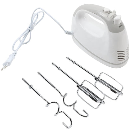 Mixer de mana, Paxton, 300 W, 5 viteze, functie Turbo, carlig framantare, paleta amestecare, buton de ejectare accesorii, alb cu gri, 1.16 kg, 82 db, 7.7 x 18.2 x 15.1 cm, 230V, 0.8 m, plastic metal