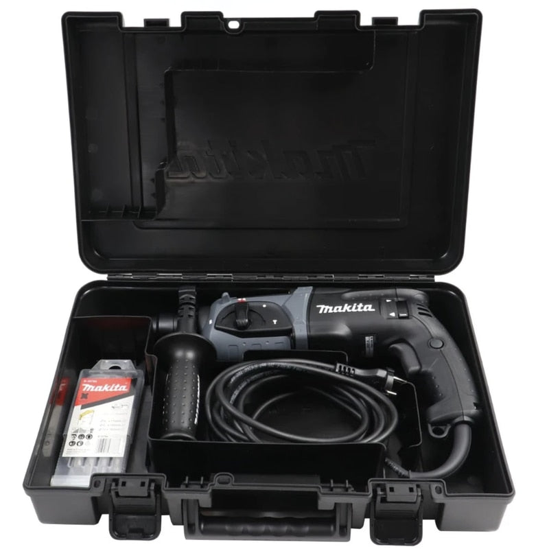 Ciocan rotopercutor Makita HR, 780 W, cu cablu, 1100 rpm, gaurire in beton, caramida, piatra naturala, SDS-plus, cu valiza, 5 burghie, maner lateral