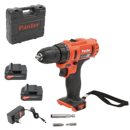 Masina de gaurit si insurubat, 2 acumulatori, 12V, 1.3Ah, Panzer, 1350rpm, mandrina rapida, cu valiza, 2 biti de insurubare, incarcator, Functionare stanga, dreapta, 27 Nm, deschidere mandarina 10 mm