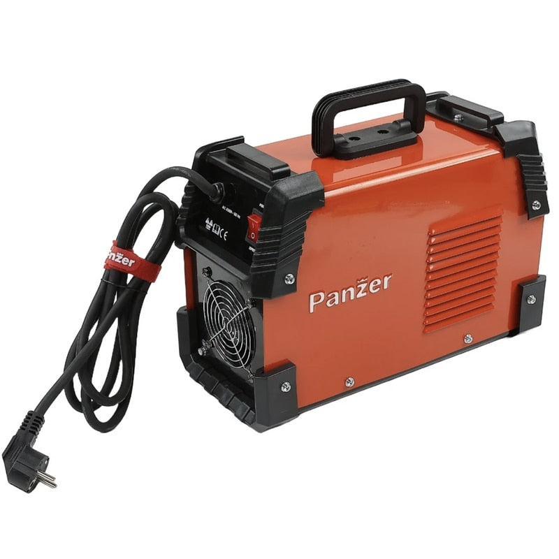 Invertor sudura MMA, Panzer, amperaj de 20 - 180 A maxim, electrozi 1.6 - 5 mm, 7.2 kW absorbit maxim, IP21S, cu accesorii: masca, cleste, cablu sudura, curea umar, perie, 230 V, tensiune in gol 70 V