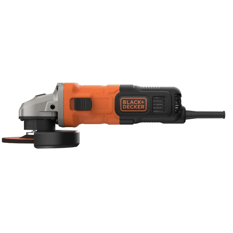 Polizor unghiular Black Decker, 710 W, 12000 rpm, pentru lucrari uzuale de bricolaj, usor de controlat, viteza mare, diametru disc 115 mm, 230V, 89dB, 1.7 kg, filet M14, Sistem de blocare, aparatoare