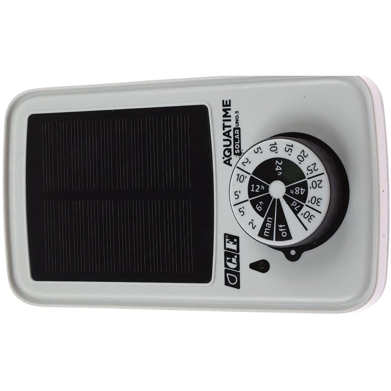 Kit pentru irigatii prin picurare GF Aquatime, cu programator solar, furtun + accesorii, plastic, furtun 4 x 6 mm, 20 picuratoare, 2 l/h, rola 20 m, set, irigarea eficienta, ecologica a 20 ghivece