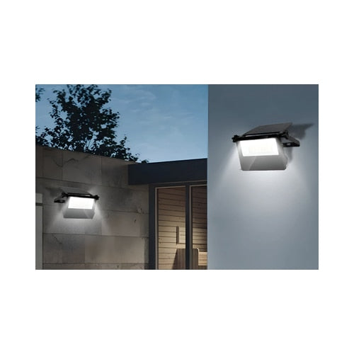 Proiector solar LED Hoff, 20 W, 1800 lm, negru, cu senzor de miscare, IP65, 210x140x40mm, 20.000 ore, autonomie 20 de ore