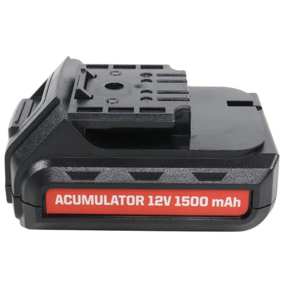 Masina de gaurit si insurubat, cu 1 acumulator inclus, 12 V, 1.5 Ah, Panzer, 1500 rpm, mandrina rapida, cu valiza, 2 trepte viteza