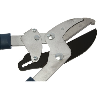 Foarfeca telescopica pentru crengi pomi, de gradina, universala, Grunman, lama otel, 67 x 28.5 x 2.5 cm, 1.5 kg, grosime crengi maxima 3.5 cm, maner aluminiu, cu coada