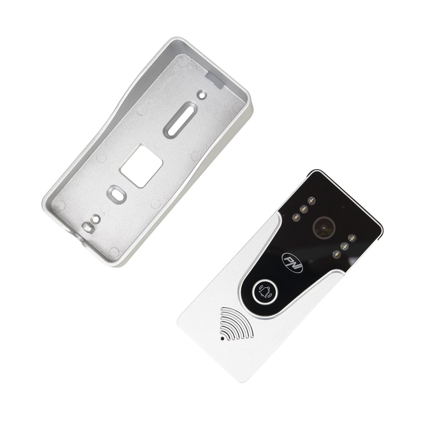 Interfon video PNI DF780 cu 1 monitor, ecran 7 inch 1080p, slot card, IP65, comanda 2 porti, inregistrare miscare eveniment, conexiune maxim 4 monitoare, 2 unitati externe si 2 camere CCTV