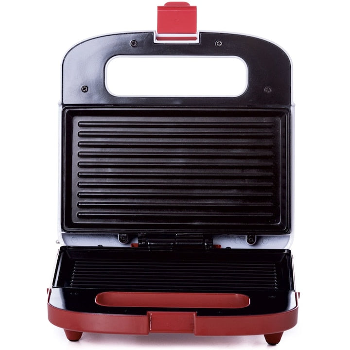 Sandwich maker, Albatros, 1200 W, negru, placi neaderente tip grill, maner termorezistent, indicator LED, picioruse antialunecare, 1.92 kg, grill dimensiuni 25.5 x 21.6 cm, 4 sandwich-uri