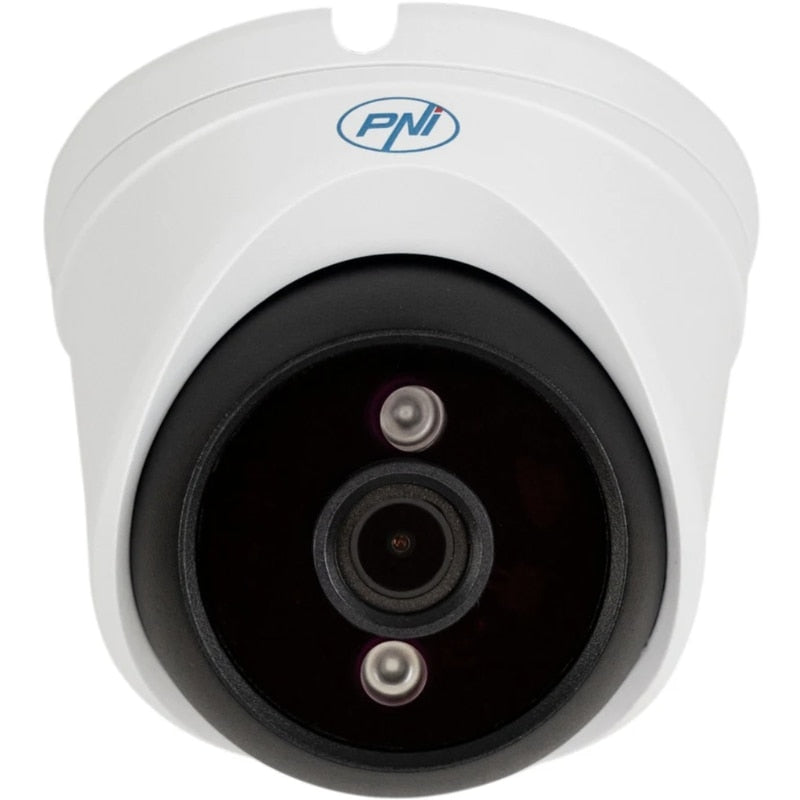 Camera de supraveghere PNI, 8MP, Ultra HD, 4K, alb, IP67, interior si exterior, 240 g, Vedere nocturna de 30 m, Ethernet RJ45 10 100 Mbps, consum 4W, LED