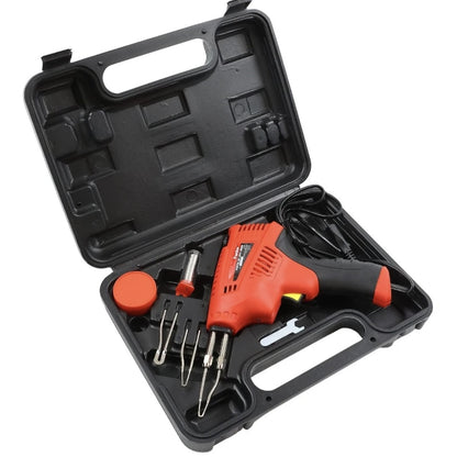 Pistol de lipit cu fludor sau cositor, Panzer, 200 W, cu valiza si accesorii, 500 grade celsius, 13 minute timp incalzire, 230V