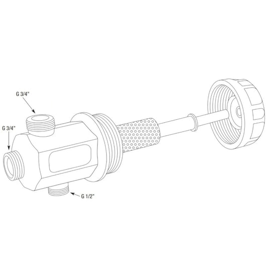 Filtru antimagnetita, FDM-1P, 3/4", centrala termica, filtrare apa, ATLAS Filtri, filet interior - exterior, material filtrant magnet, 3 Bar, instalatie sanitara sau termica, vertical sau orizontal