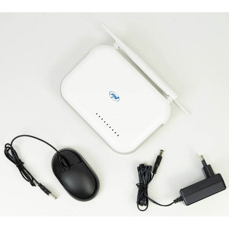 NVR PNI House pentru camere de supraveghere, 8 canale 5MP si 4 canale 8MP (4K), wireless, alb
