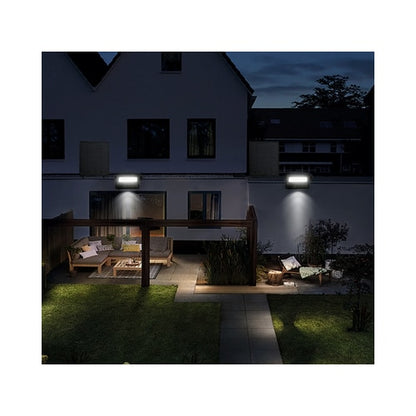 Proiector solar LED Hoff SFL11, 15 W, 1600 lm, lumina rece, negru, IP54, cu senzor de miscare, 135x110x30 mm, 20.000 ore autonomie