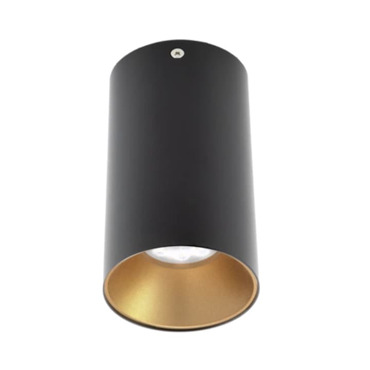 Spot aparent Xnitro, 1 x GU10, rotund, negru si auriu, interior, 50W max, rotund, 220V