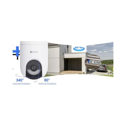 Camera de supraveghere EZVIZ CS-HB8c/SP, 4MP, panou solar 5W, alb, exterior, IP65, Pan/Tilt