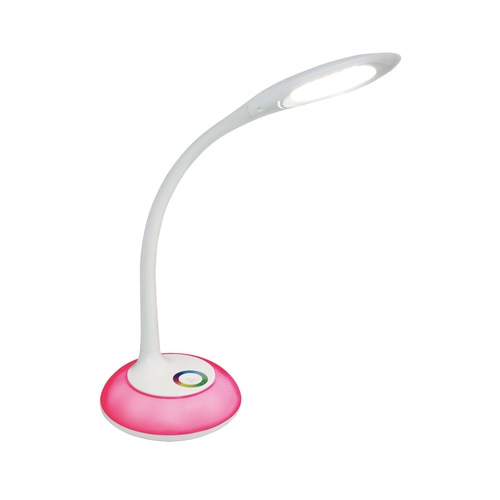 Veioza LED + LED RGB Hoff Areon 5.5 W + 2 W, 700 lm, control tactil, 3 trepte de lumina, lumina neutra + multicolora, alb, modern